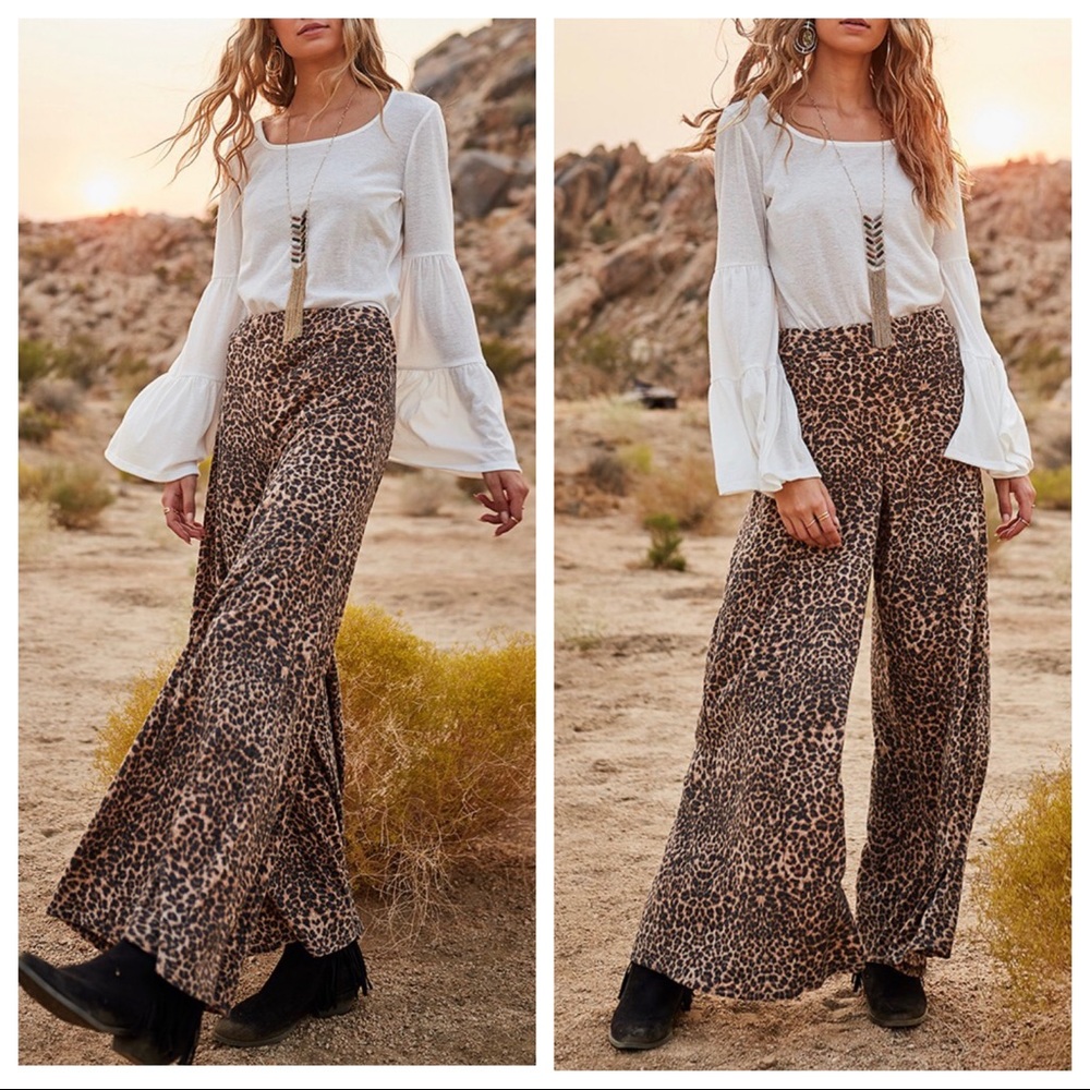 Fabulous Gypsy chic Animal print flounce pants - Picture 4 of 5